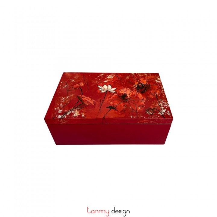 Rectangle lacquer box hand painted with flower 18*26 cm ( different designs )